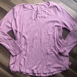 Soft surroundings purple thermal long sleeves top